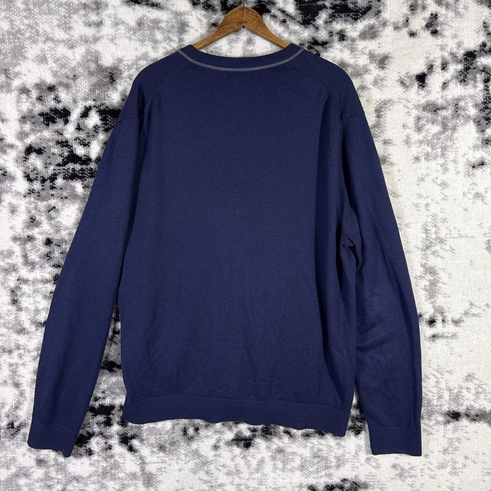 Banana Republic Sweater Mens Size Extra Large Navy Silk Cotton‎ Cashmere V-Neck